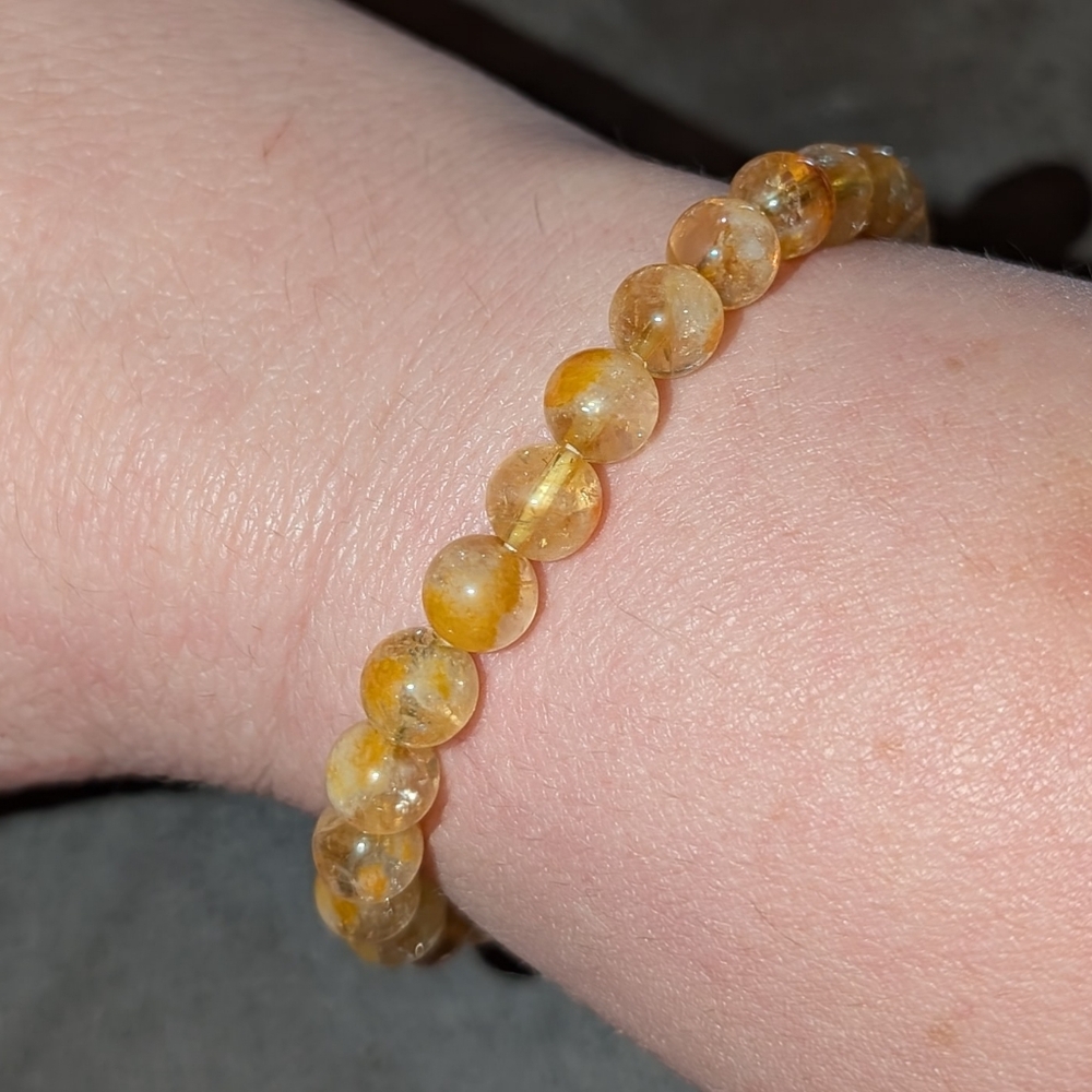 7mm Citrine Stretch Bracelet - Picture 2 of 4